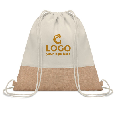 Cotton backpack with jute - Image 1
