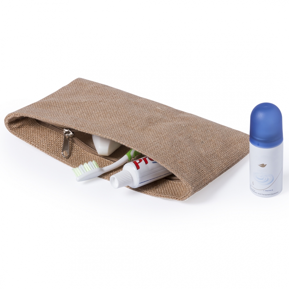 Jute toiletry bag | Eco promotional gift