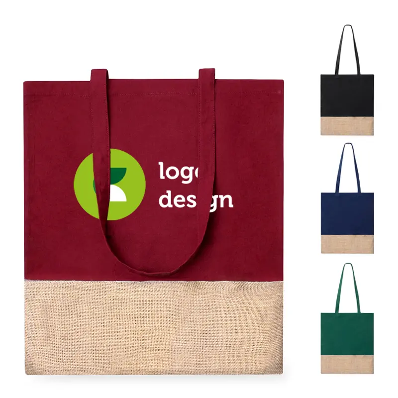 Carry bag with jute bottom in different colours