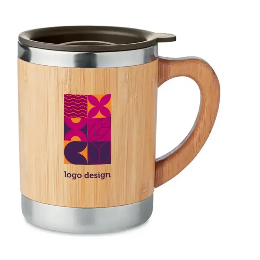 Printed bamboo coffee cups