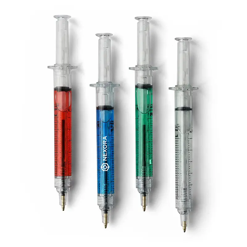 Ballpoint pen in the shape of a syringe with your logo