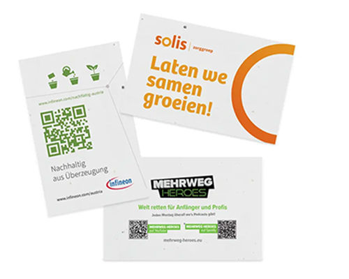 Groeipapier visitekaartjes