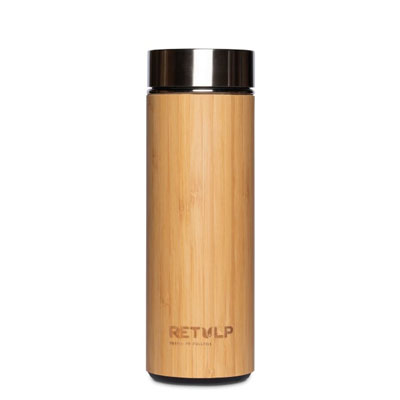 Bamboo thermos bottle with tea filter