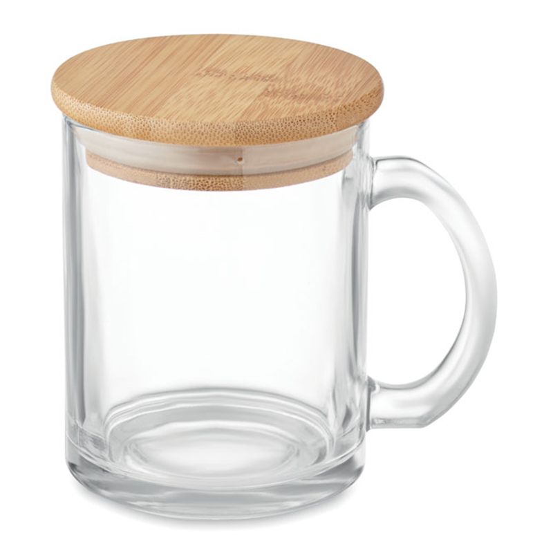 Glass mug with bamboo lid - Image 4
