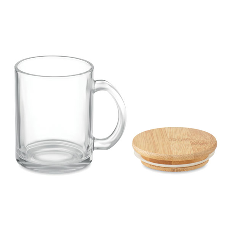 Glass mug with bamboo lid - Image 2