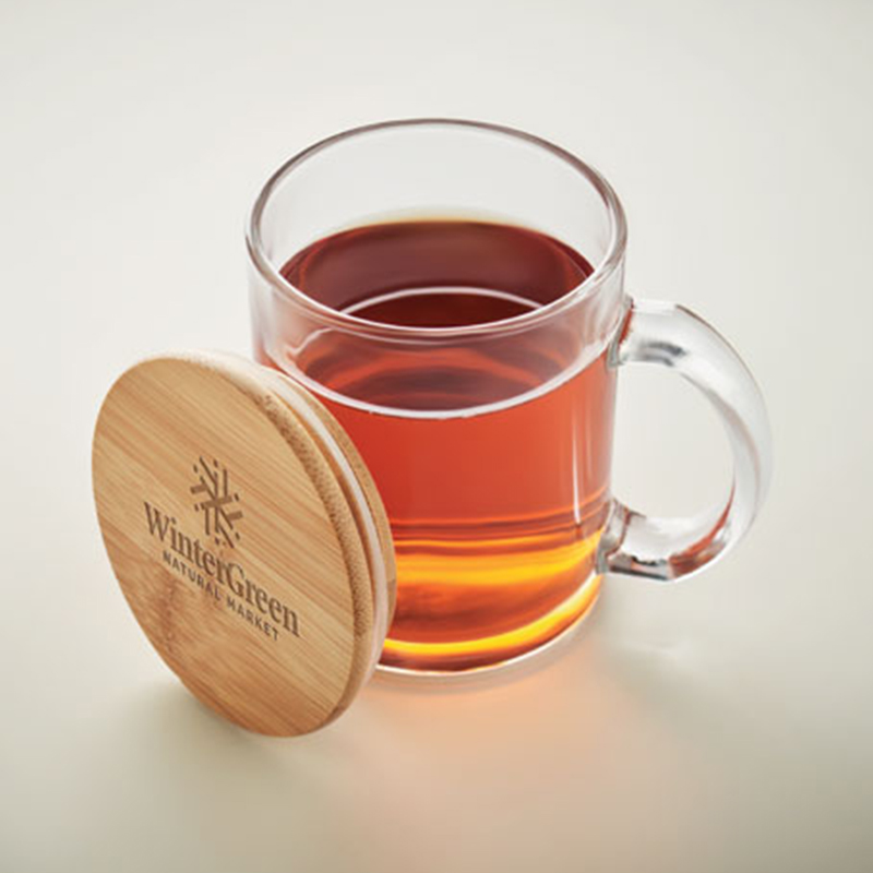 Glass mug with bamboo lid - Image 3