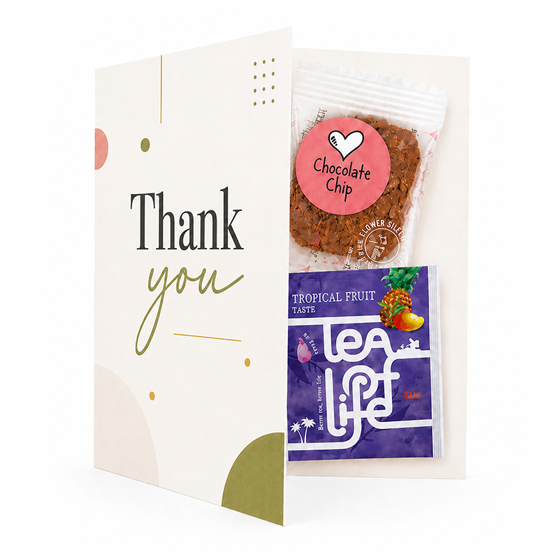 Card with Biscuit and Tea Bag