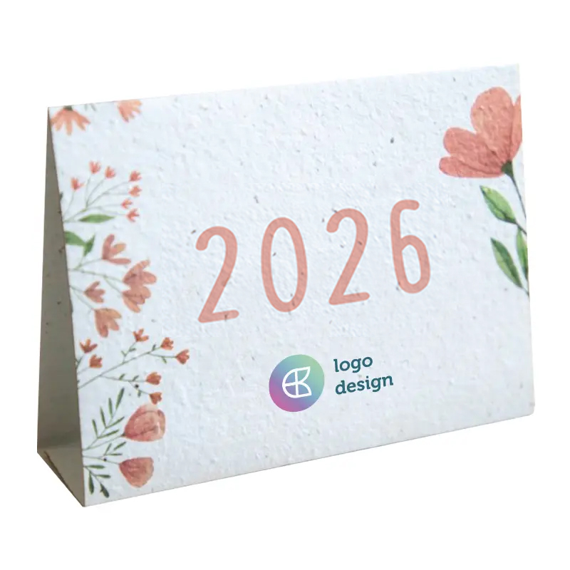 Desk calendar seed paper