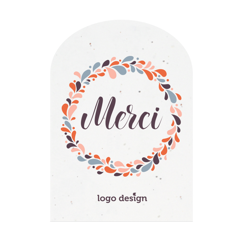 Semi-round seed paper card