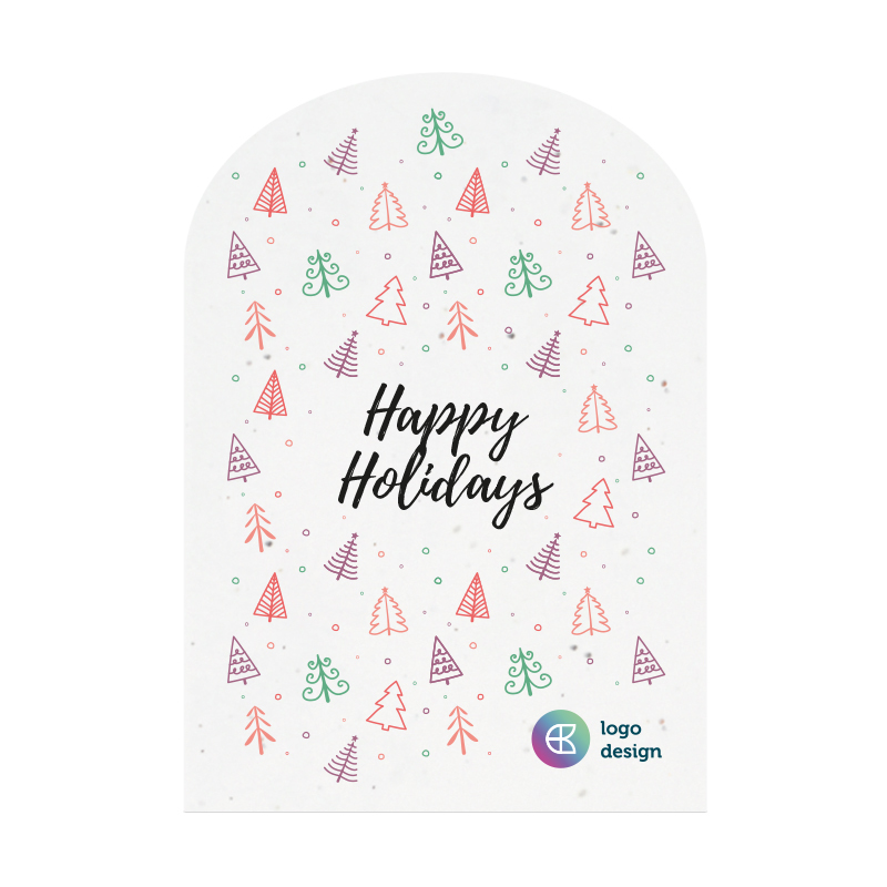 Semi-round seed paper card | Christmas
