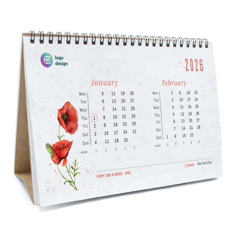 Seed paper desk calendar