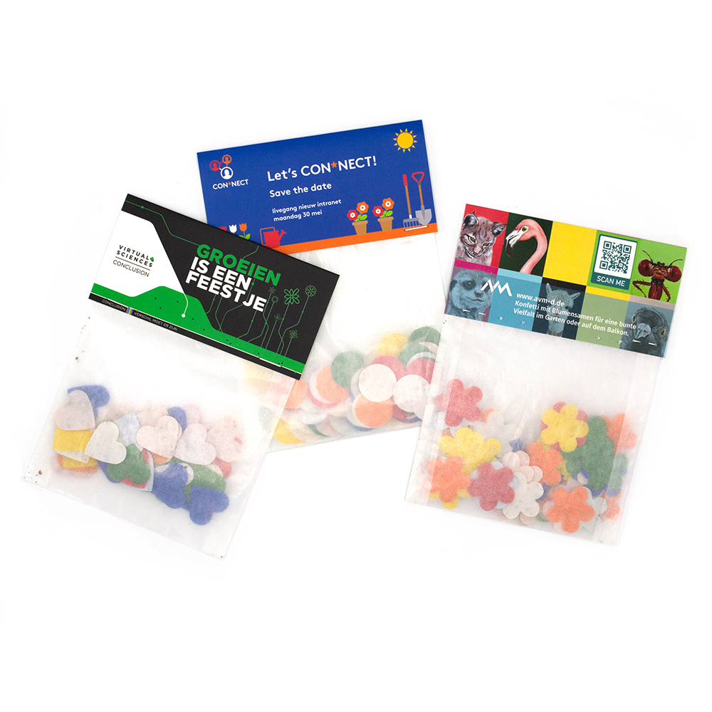 Seed paper confetti bag