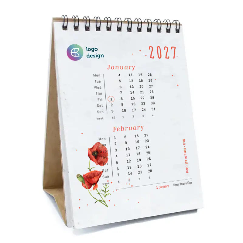 Seed paper calendar A6
