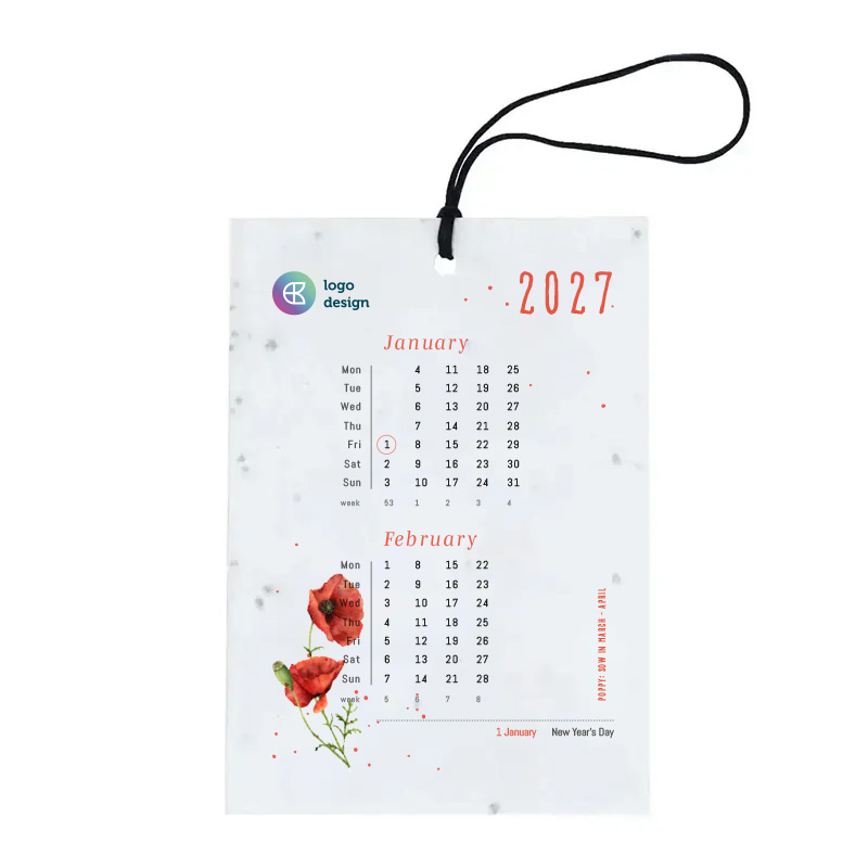 Calendar A6 seed paper