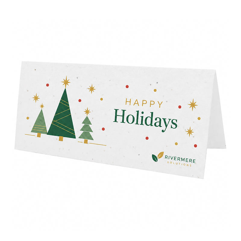 Seed paper Christmas card folded