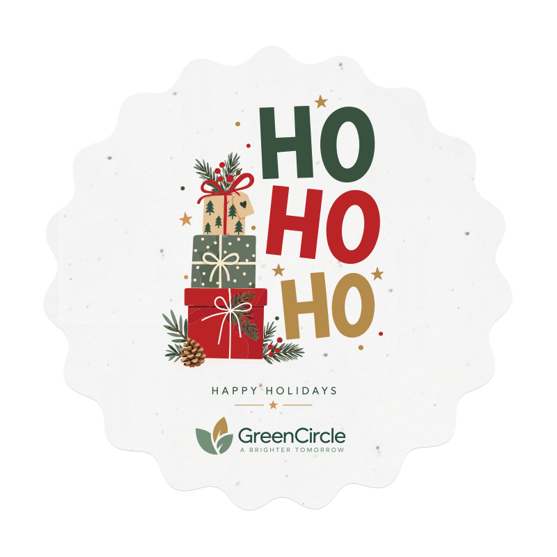 Round seed paper card A5 wavy edge | Christmas