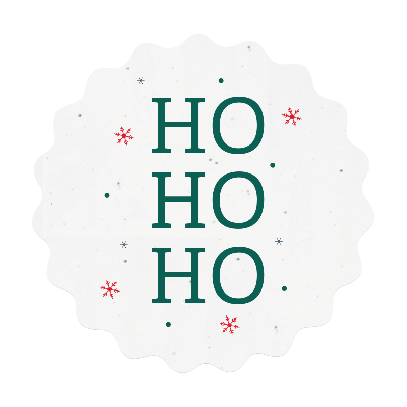 Round seed paper card A5 wavy edge | Christmas