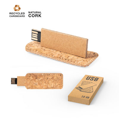 USB 16GB in cork bag - Image 1