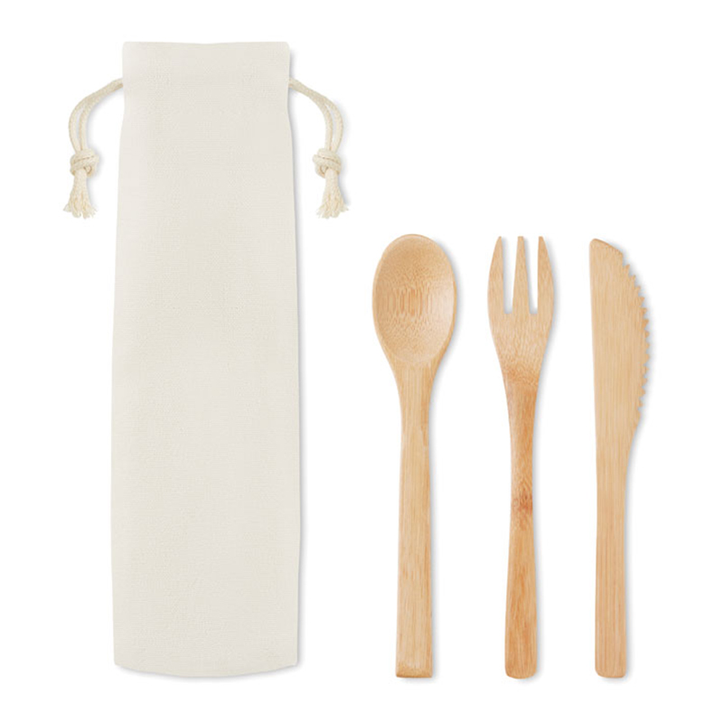 Bamboo reusable cutlery set - Image 3