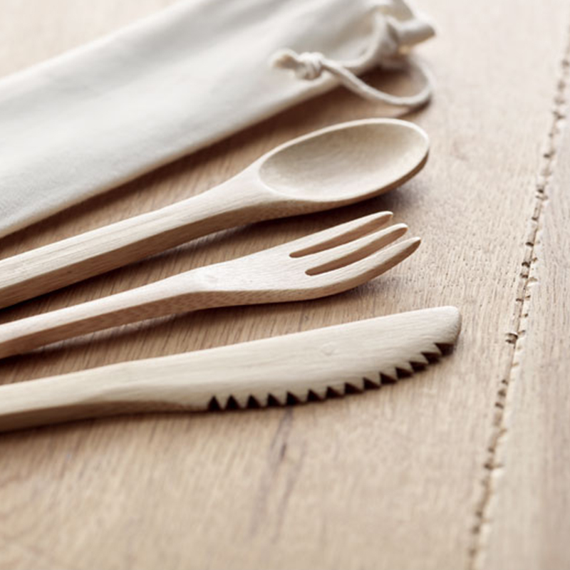 Bamboo reusable cutlery set - Image 2
