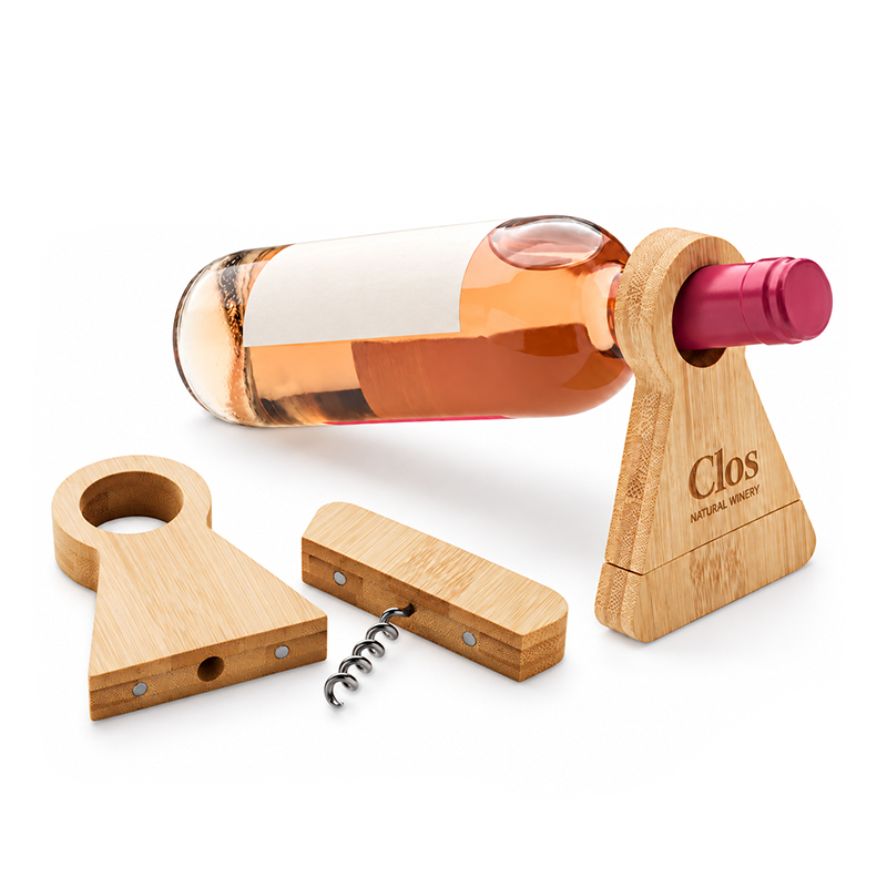2-in-1 Bamboo Bottle Stand