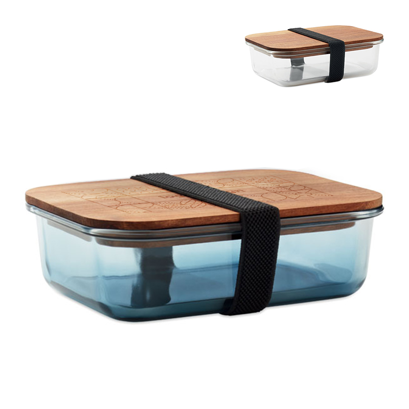 Lunchbox glass with wooden lid