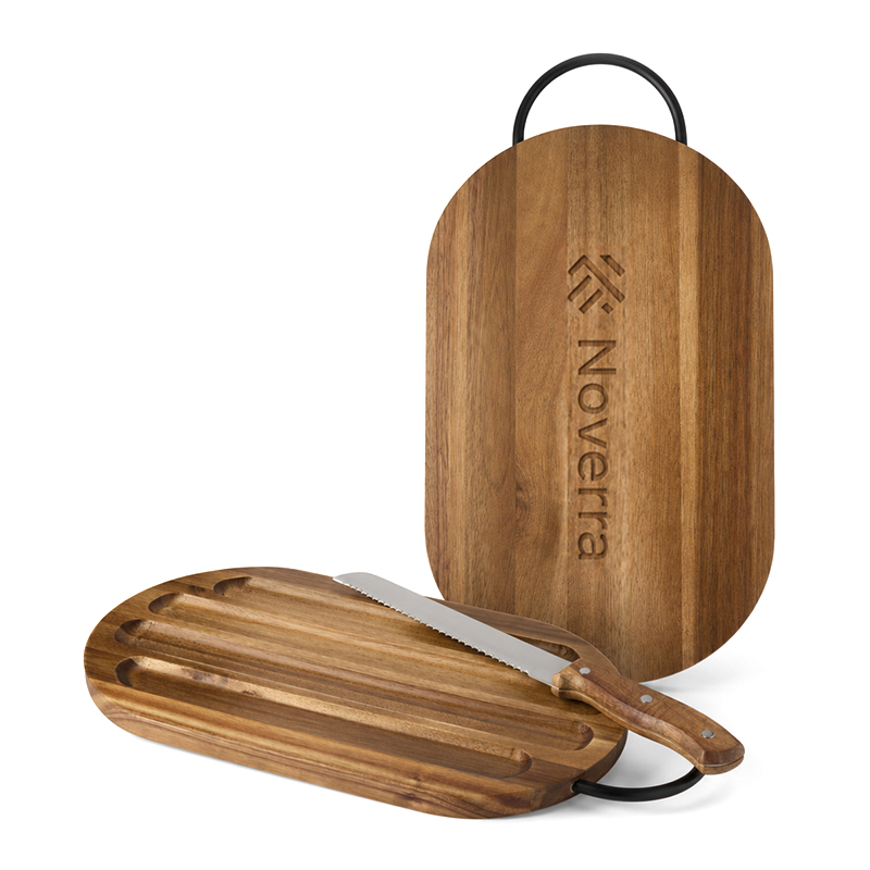Chopping Board with Bread Knife