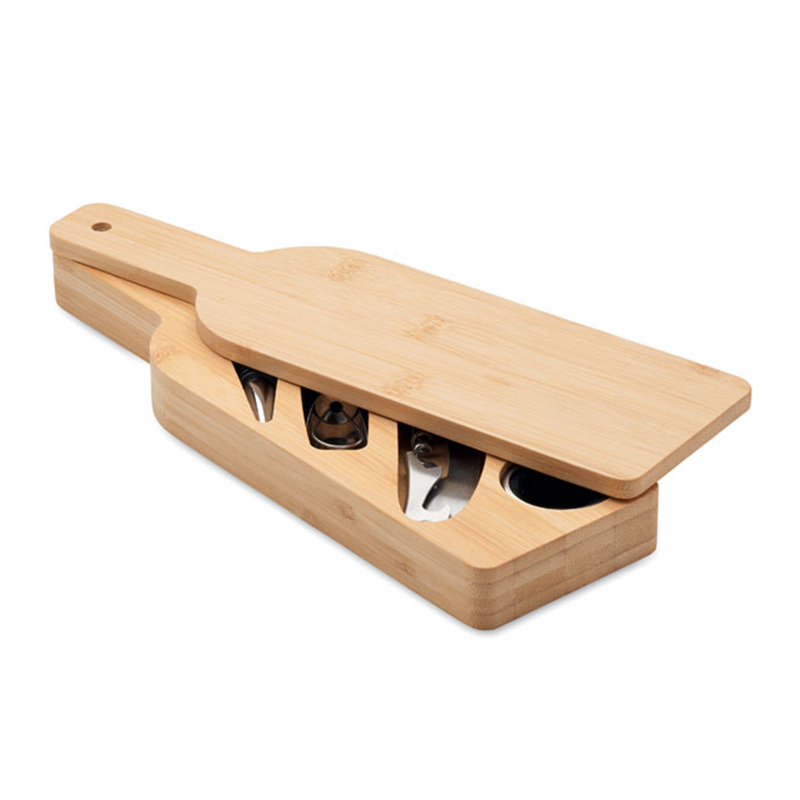 Wine set in bamboo box - Image 2