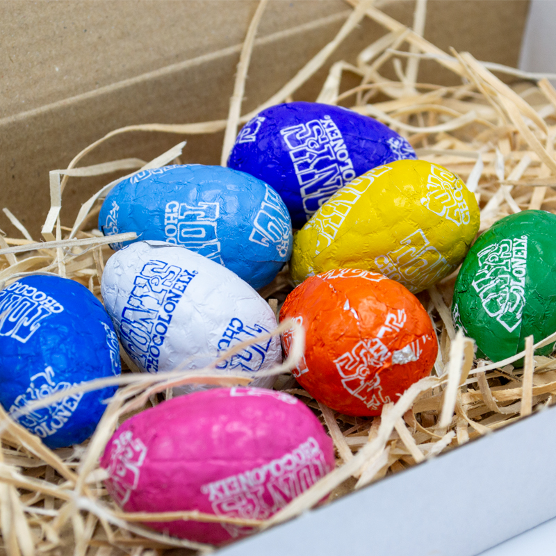 Box with Easter eggs