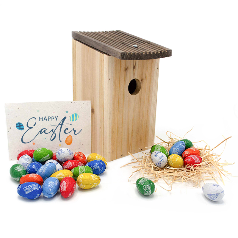 Birdhouse with Easter eggs