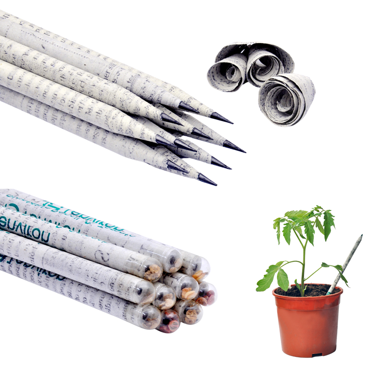 Bloom pencil made of recycled newspapers