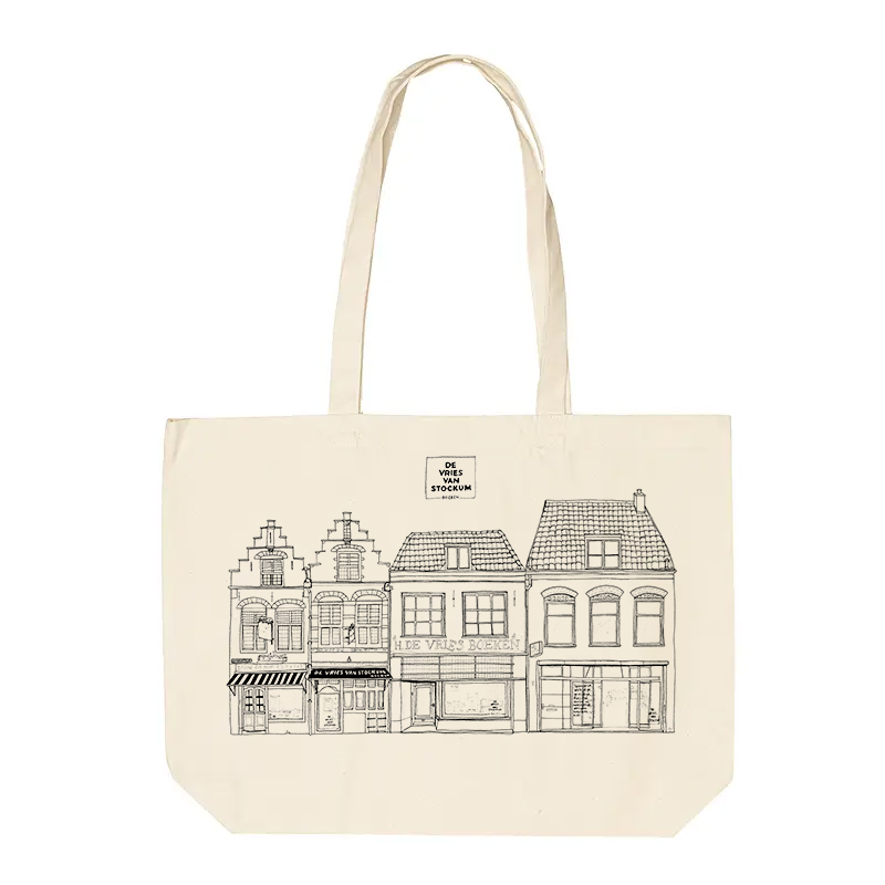 Wide canvas shopper