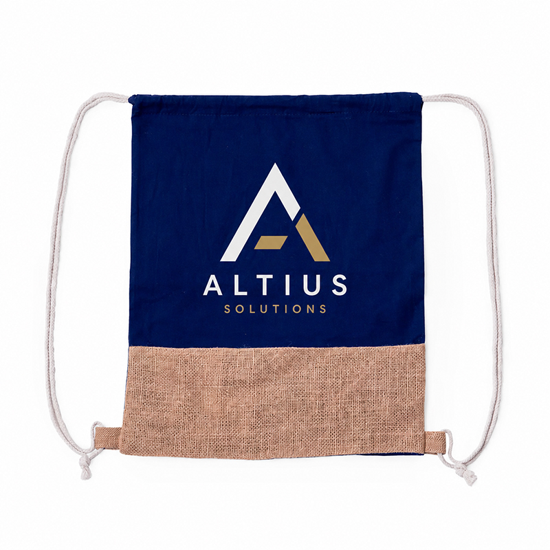 Recycled backpack with drawstring