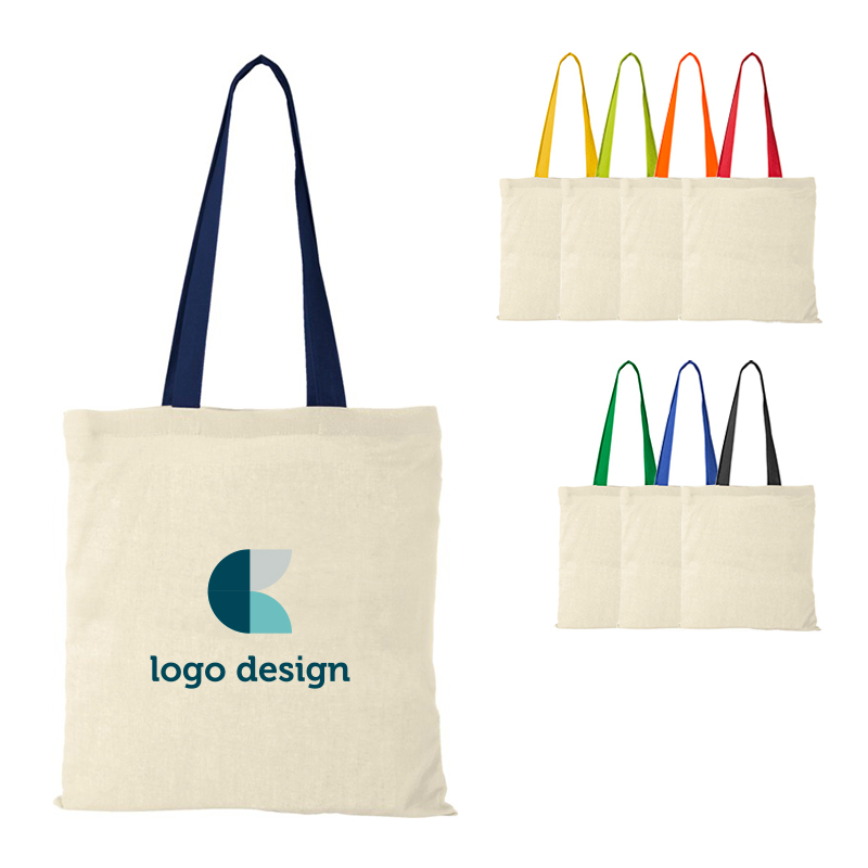Cotton bag coloured handles