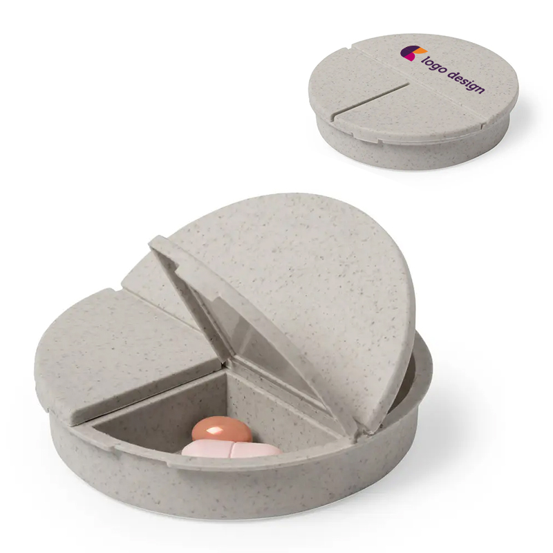 Bamboo pill box round