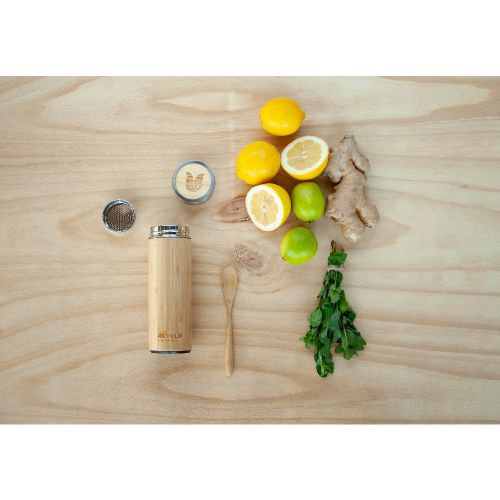 Bamboo thermos bottle with tea filter - Image 7