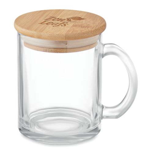 Glass mug with bamboo lid - Image 1