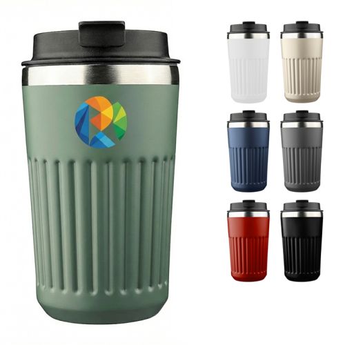 Travel mug recycled stainless steel - Image 1