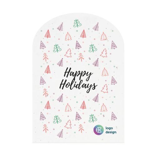 Semi-round seed paper card | Christmas - Image 1