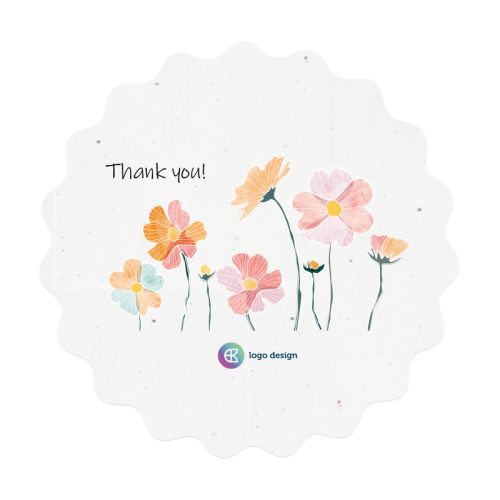 Round seed paper card A5 wavy edge - Image 1