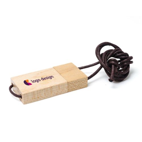 Wooden USB with cord - Image 1