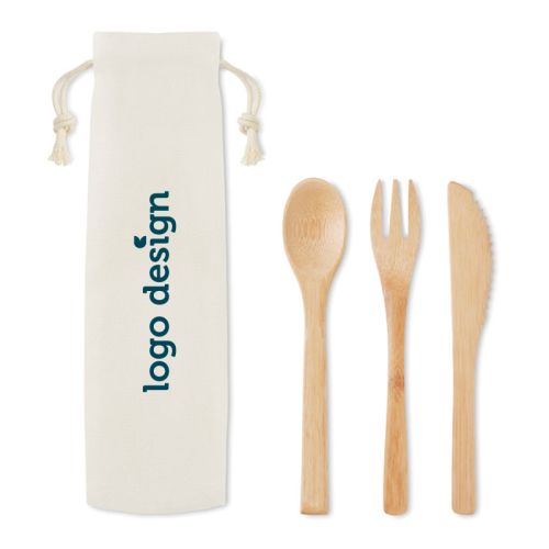Bamboo reusable cutlery set - Image 1