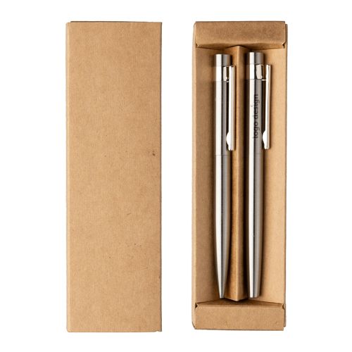 Writing set recycled stainless steel - Image 3
