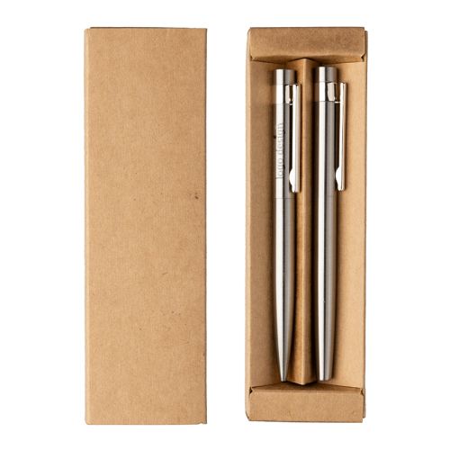Writing set recycled stainless steel - Image 1