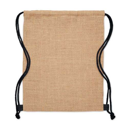 Jute backpack with drawstring - Image 3