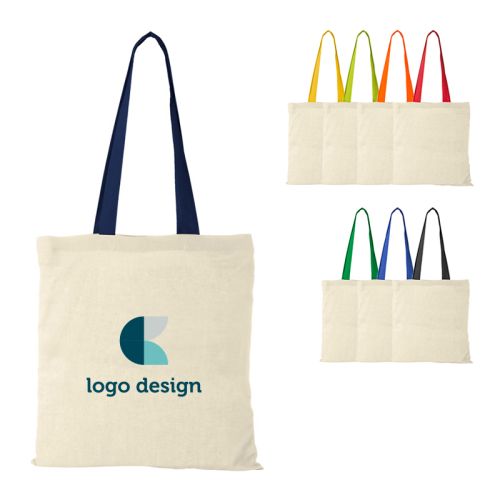 Cotton bag coloured handles - Image 1